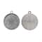 John Bead 22mm Antique Silver Round Pendant Frames, 4ct.
